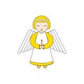 Angel character praying with a candle Royalty Free Stock Photo