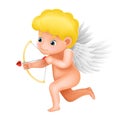 Angel cherub cute baby boy bow arrow love shot child cartoon character 3d valentine day design vector illustrator Royalty Free Stock Photo