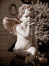 Angel on a child`s grave in the sun Royalty Free Stock Photo