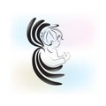 Angel child wings icon logo Royalty Free Stock Photo