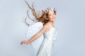 Angel children girl wind in hair Royalty Free Stock Photo