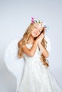 Angel children little blond girl Royalty Free Stock Photo