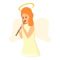 Angel choir icon, cartoon style