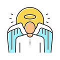 angel christianity color icon vector illustration