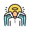 angel christianity color icon vector illustration