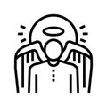 angel christianity line icon vector illustration