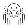 angel christianity line icon vector illustration