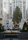 Angel Christmas Decorations and Christmas Tree at the Rockefeller Center in Midtown Manhattan Royalty Free Stock Photo