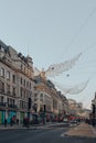 Angel Christmas lights and decorations on Regent Street, London, UK