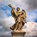 Angel with the Cross on Aelian Bridge in Rome, Italy Royalty Free Stock Photo