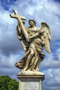 Angel with the Cross statue on the Ponte Sant' Angelo bridge, Rome, Italy Royalty Free Stock Photo