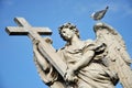 Angel with the Cross. Statue on the Ponte Sant' Angelo, R Royalty Free Stock Photo
