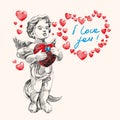 Angel or cupid vector llustration