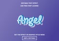 Angel 3D editable text effect template. Style premium free font license vector