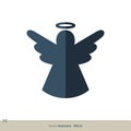 Angel Decoration Christmas Celebrate Icon Vector Logo Template Illustration Design. Vector EPS 10