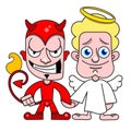 Angel And Demon Good And Evil Vector For T-shirt