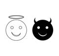 Angel devil emoji signs symbols isolated on white Royalty Free Stock Photo