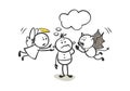 Angel and the devil give advice. Royalty Free Stock Photo