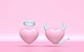 Angel and devil heart 3D