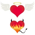 Angel/devil heart Royalty Free Stock Photo