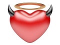 Angel and Devil hearts. lover concept. Royalty Free Stock Photo