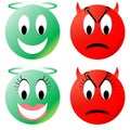 Angel and devil smiley Royalty Free Stock Photo