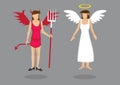 Angel and Devil Vector Cartoon Characters Illustration