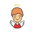 Angel doodle icon, vector illustration