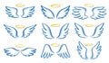 Angel doodle wing and halo Royalty Free Stock Photo