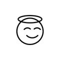 Angel emoji outline icon. Signs and symbols can be used for web, logo, mobile app, UI, UX