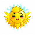 Angel emoticon icon. Emoji summer sticker. On white background. Ai Generative Royalty Free Stock Photo