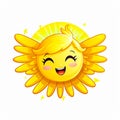 Angel emoticon icon. Emoji summer sticker. On white background. Ai Generative Royalty Free Stock Photo