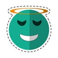 Angel emoticon style cut line Royalty Free Stock Photo