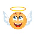 Angel emoticon on a white background.