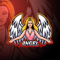 Angel esport logo mascot design Royalty Free Stock Photo