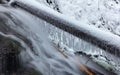 Angel falls, winter time with snow and icicles, Washington USA