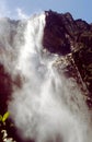 Canaima National Park - Venezuela. The Angel Falls: close view from below at the base of the waterfall. South America Royalty Free Stock Photo