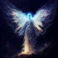 An angel figure with aura digital art