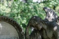 angel figure at a grave detail