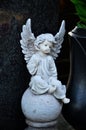 Angel figurine on the grave Royalty Free Stock Photo