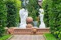 Angel fountain in Holy Trinity-Saint Seraphim-Diveyevo Monastery in Diveyevo, Russia