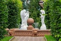 Angel fountain in Holy Trinity-Saint Seraphim-Diveyevo Monastery in Diveyevo, Russia