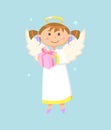 Angel with Gift Box, Christmas or Valentine Day