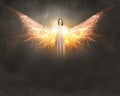 Angel girl flying high Royalty Free Stock Photo