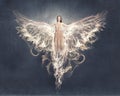 Angel girl flying high Royalty Free Stock Photo