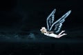 Angel girl flying high Royalty Free Stock Photo