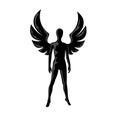 Angel girl wings silhouette