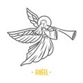 Angel god. Vector illustration.