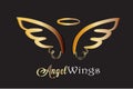 Angel gold wings minimalistic logo design