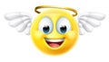 Angel Emoji Emoticon Man Face Cartoon Icon Mascot Royalty Free Stock Photo
